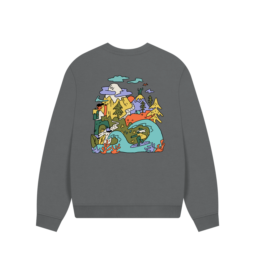 Slate Grey Printed Sweater