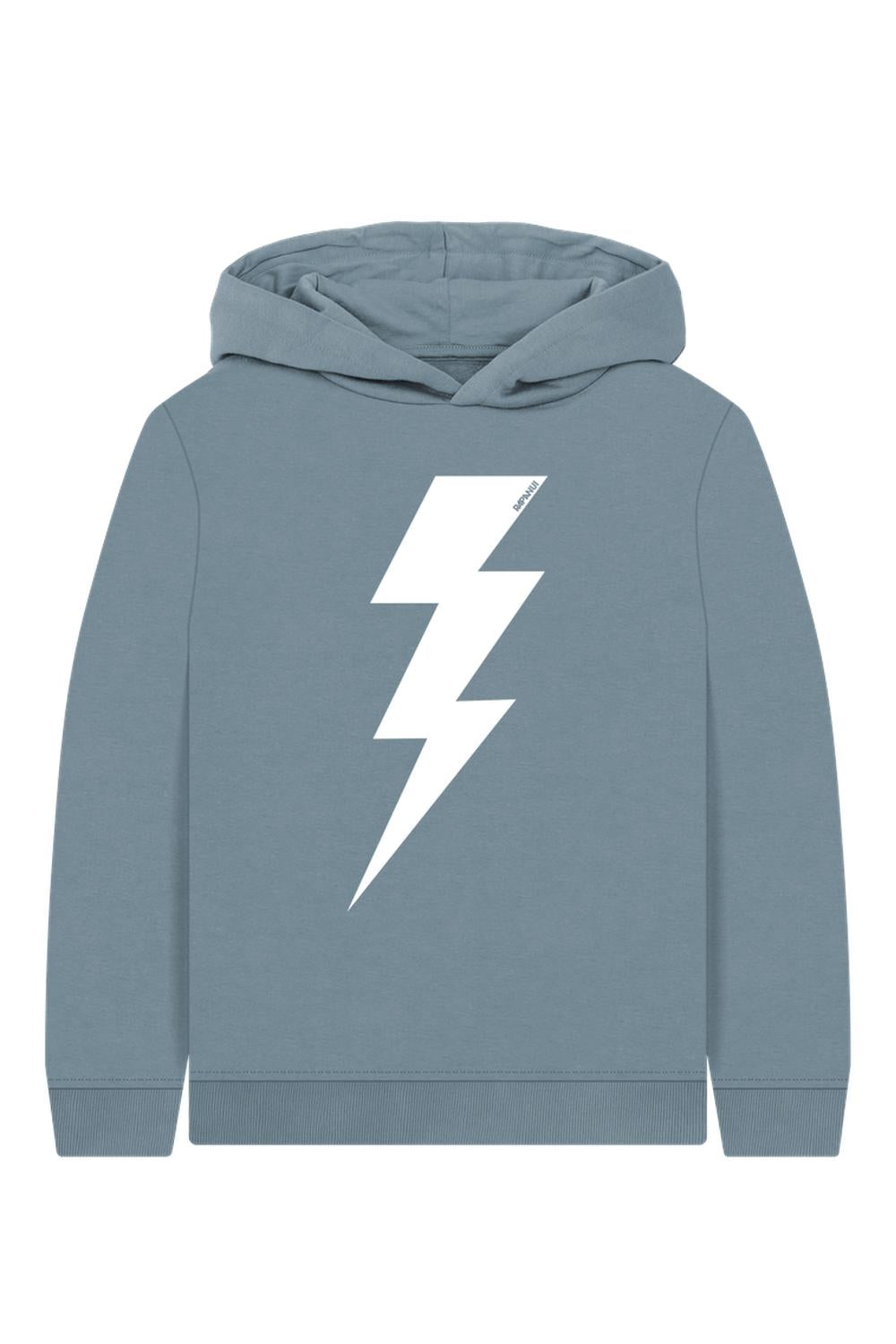 Stone Blue Printed Kids Hoodie