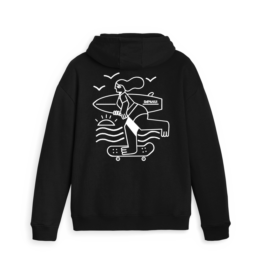 Black Zip hoody Back