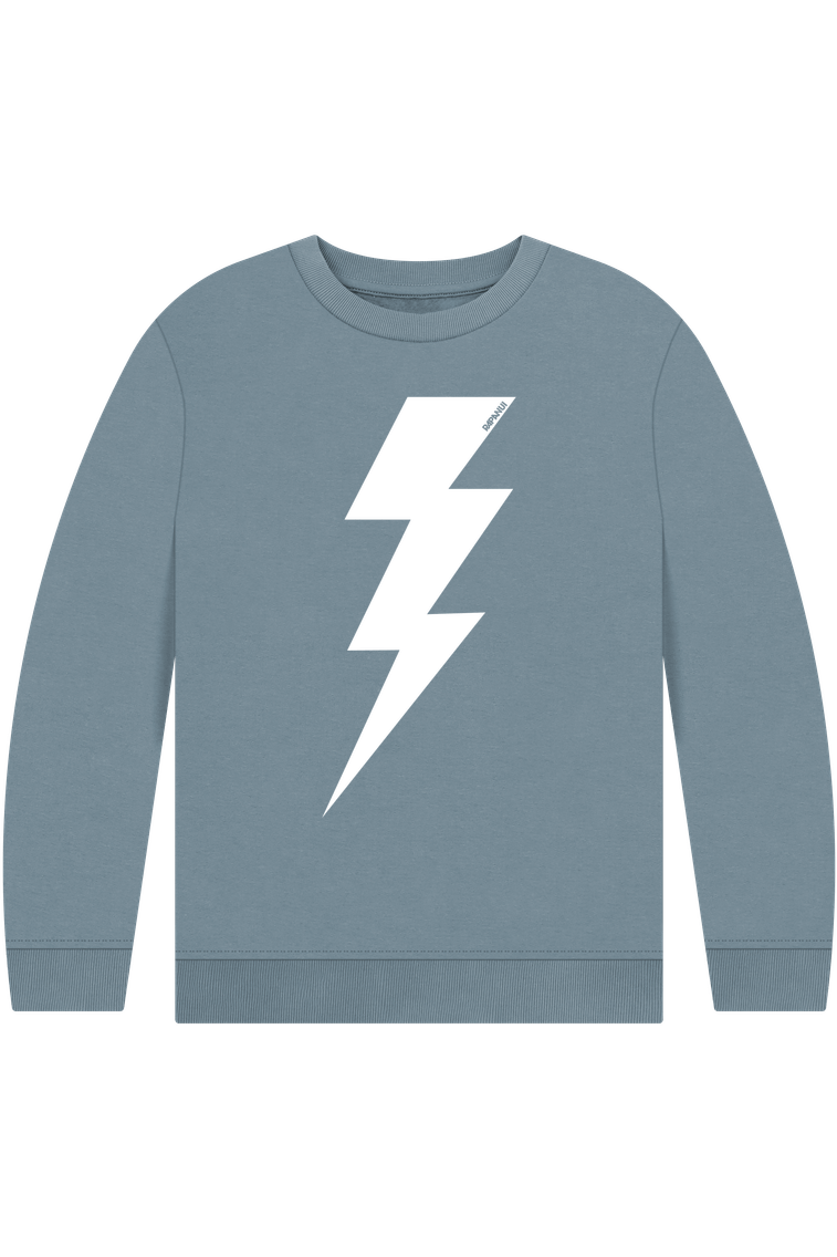 Stone Blue Printed Kids Jumper