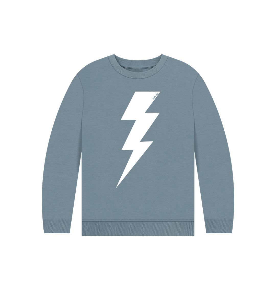 Stone Blue Printed Kids Jumper Front