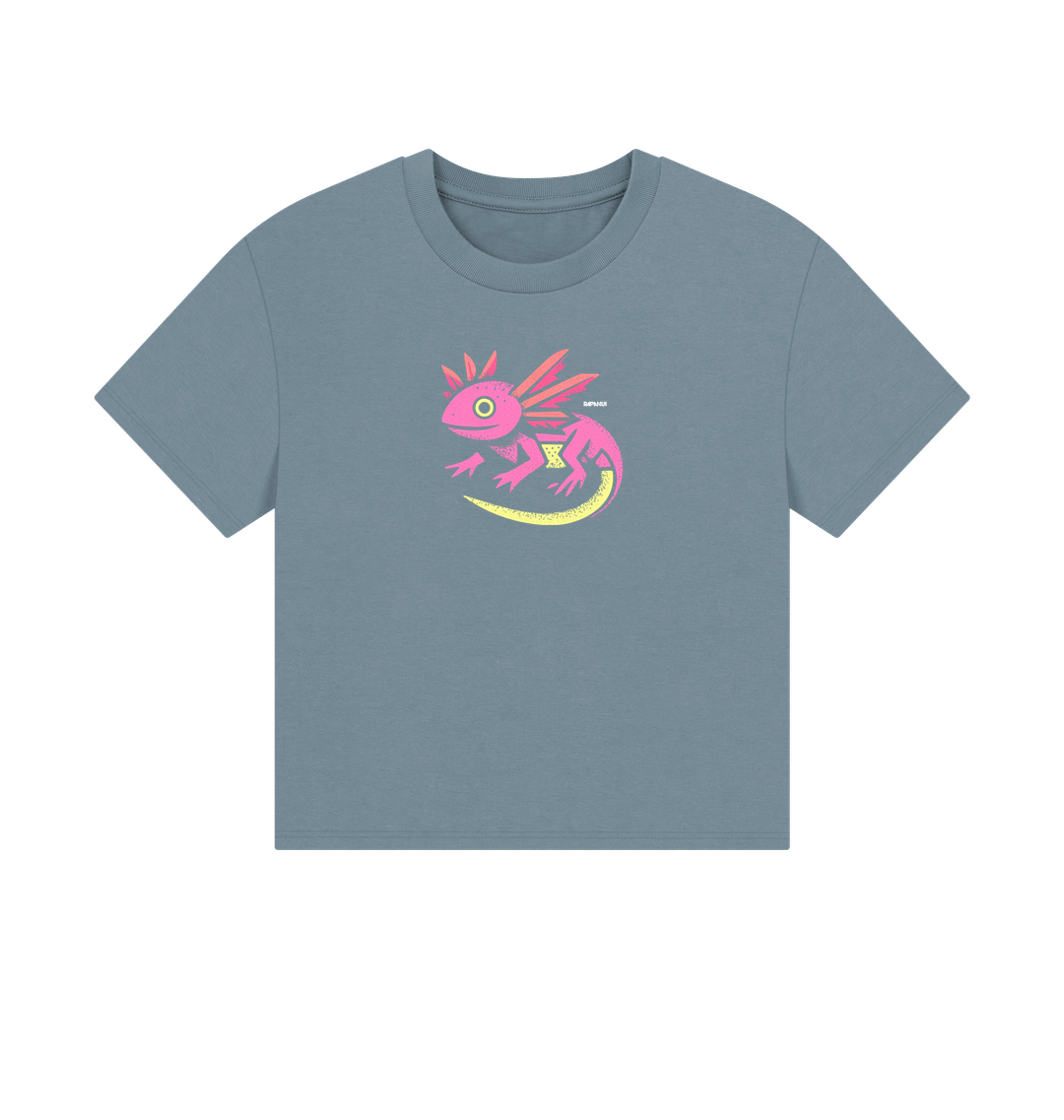 Stone Blue Printed T-shirt Front