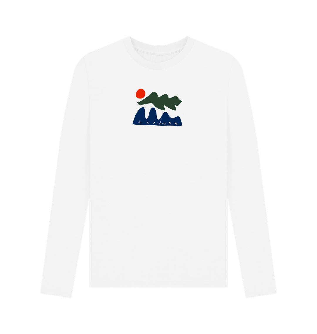 White Printed Long Sleeve T Shirt