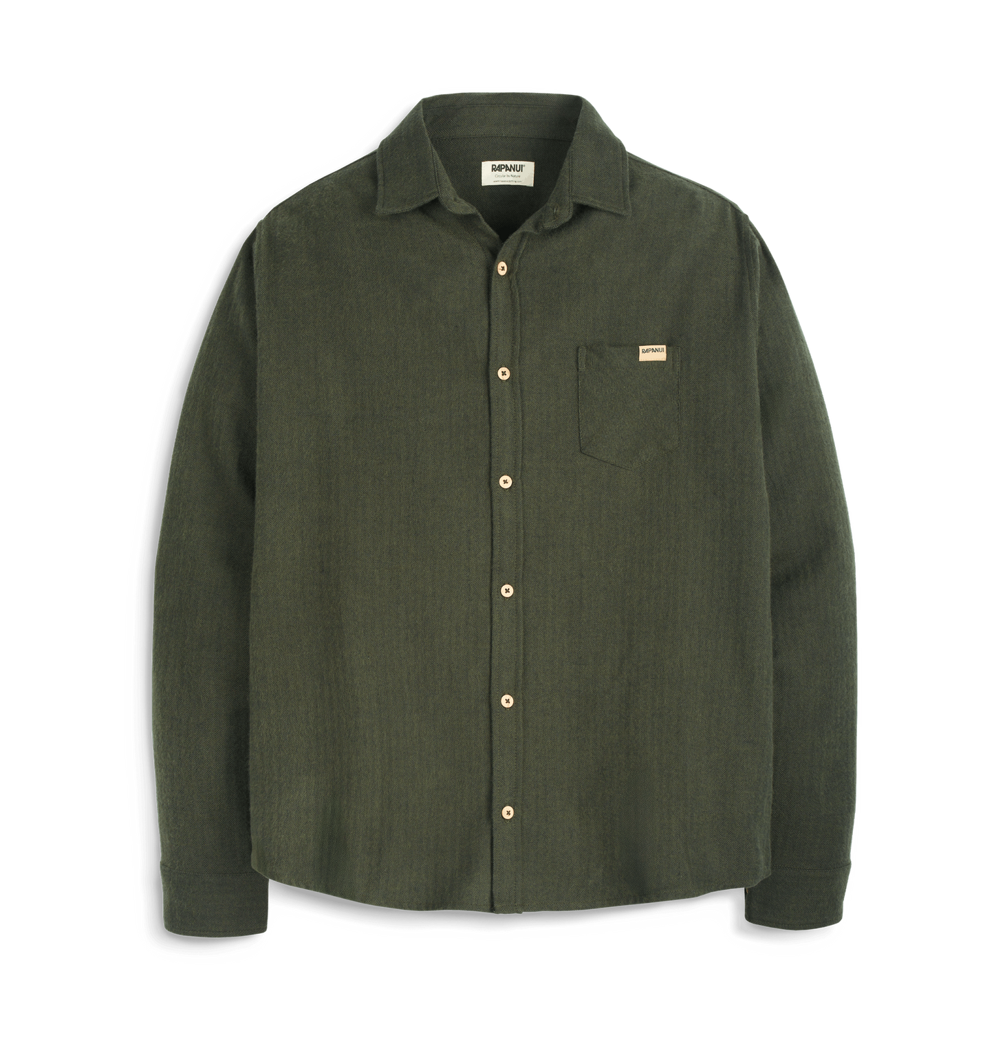 Green Herringbone Shirts & Tops Front