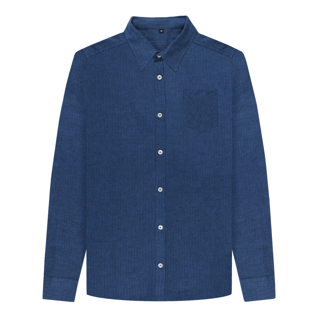 Herringbone Blue Flannel Shirt Front
