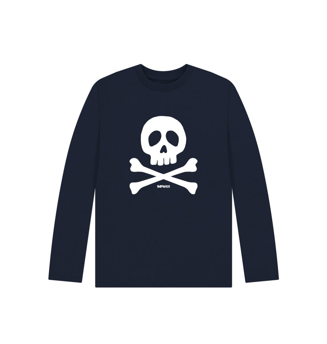 Navy Blue Printed Kids T-Shirt Front