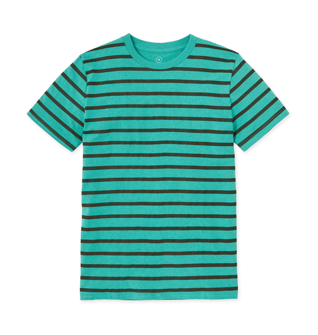 Seagrass Green Stripes Printed T-shirt