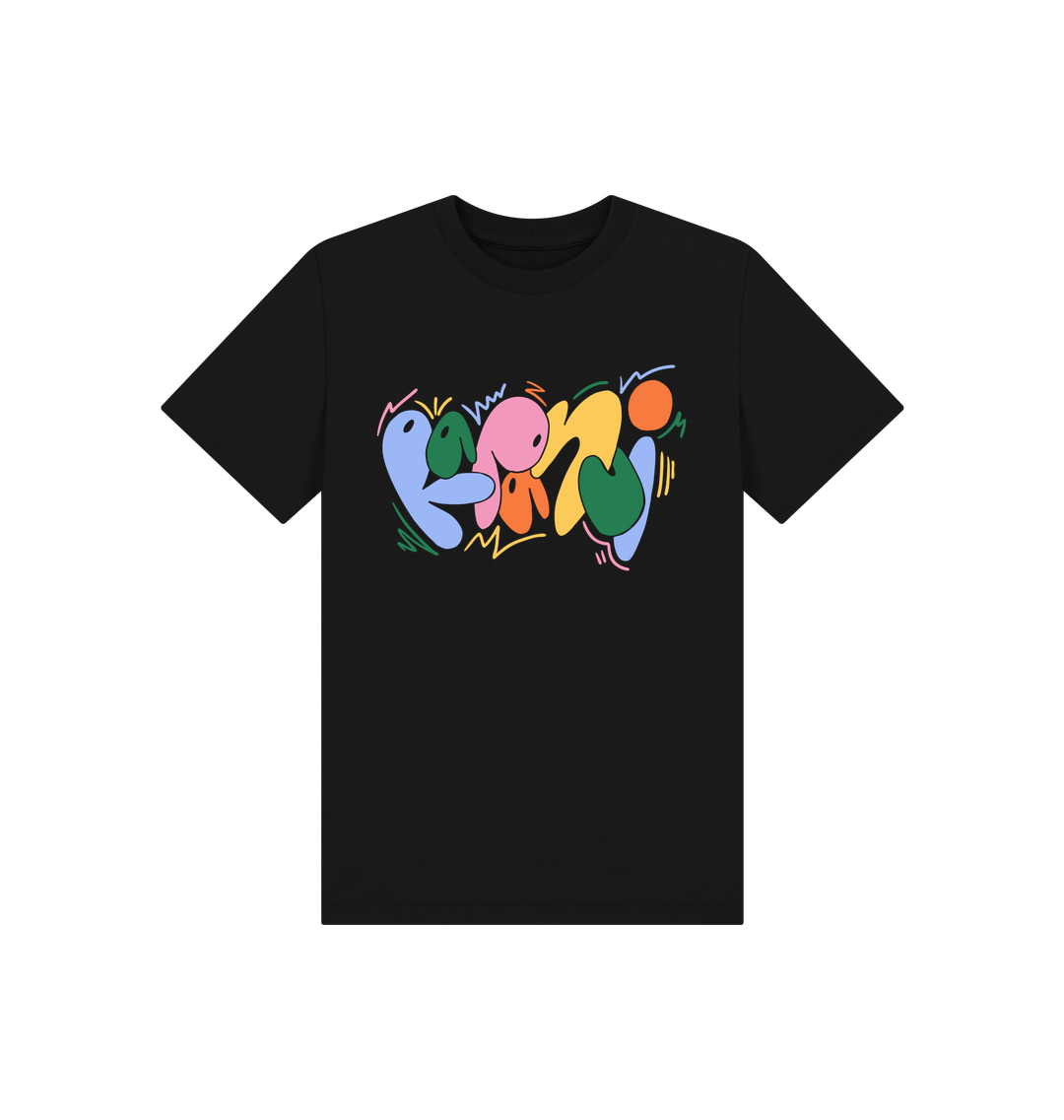 Black Printed Kids T-Shirt