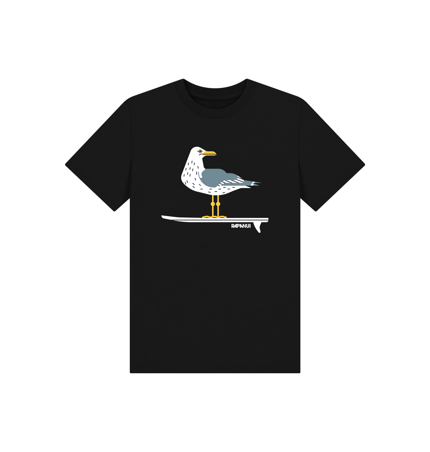 Black Printed Kids T-Shirt Front