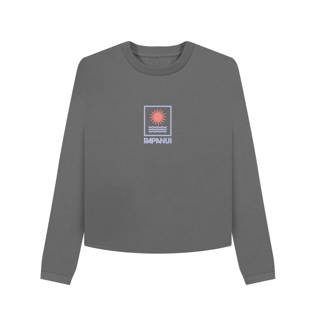 Slate Grey Printed Boxy Jumpers