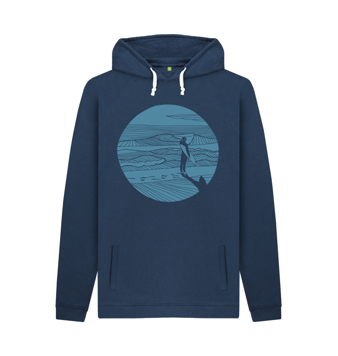 Navy Printed Hoody Front