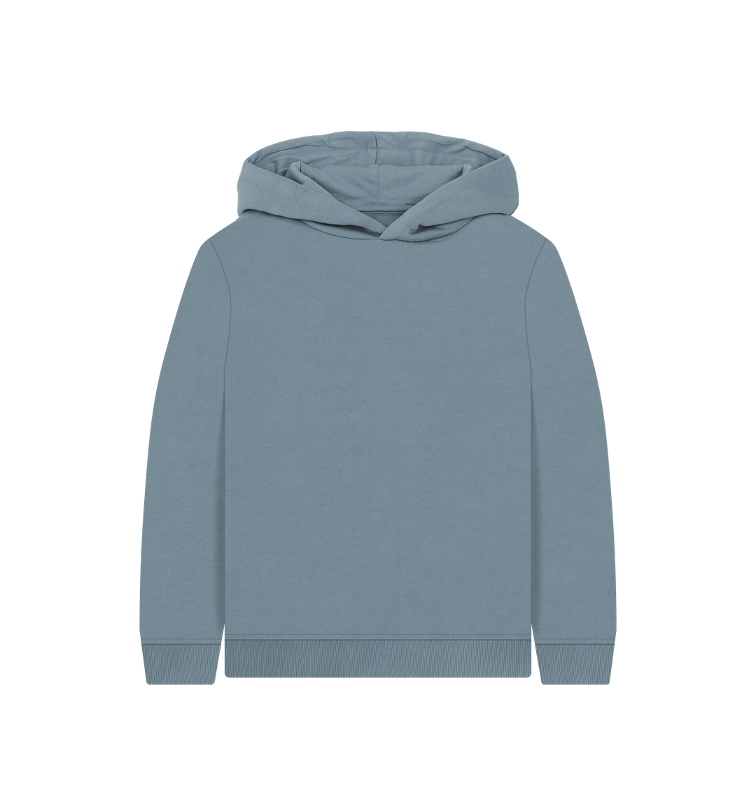 Stone Blue Printed Kids Hoodie