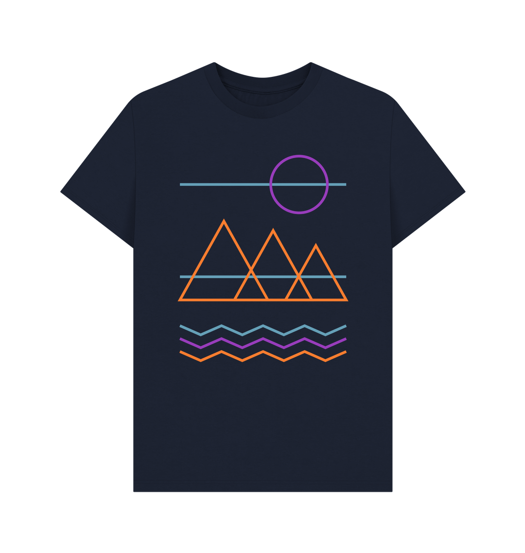 Navy Blue Printed T-shirt Front