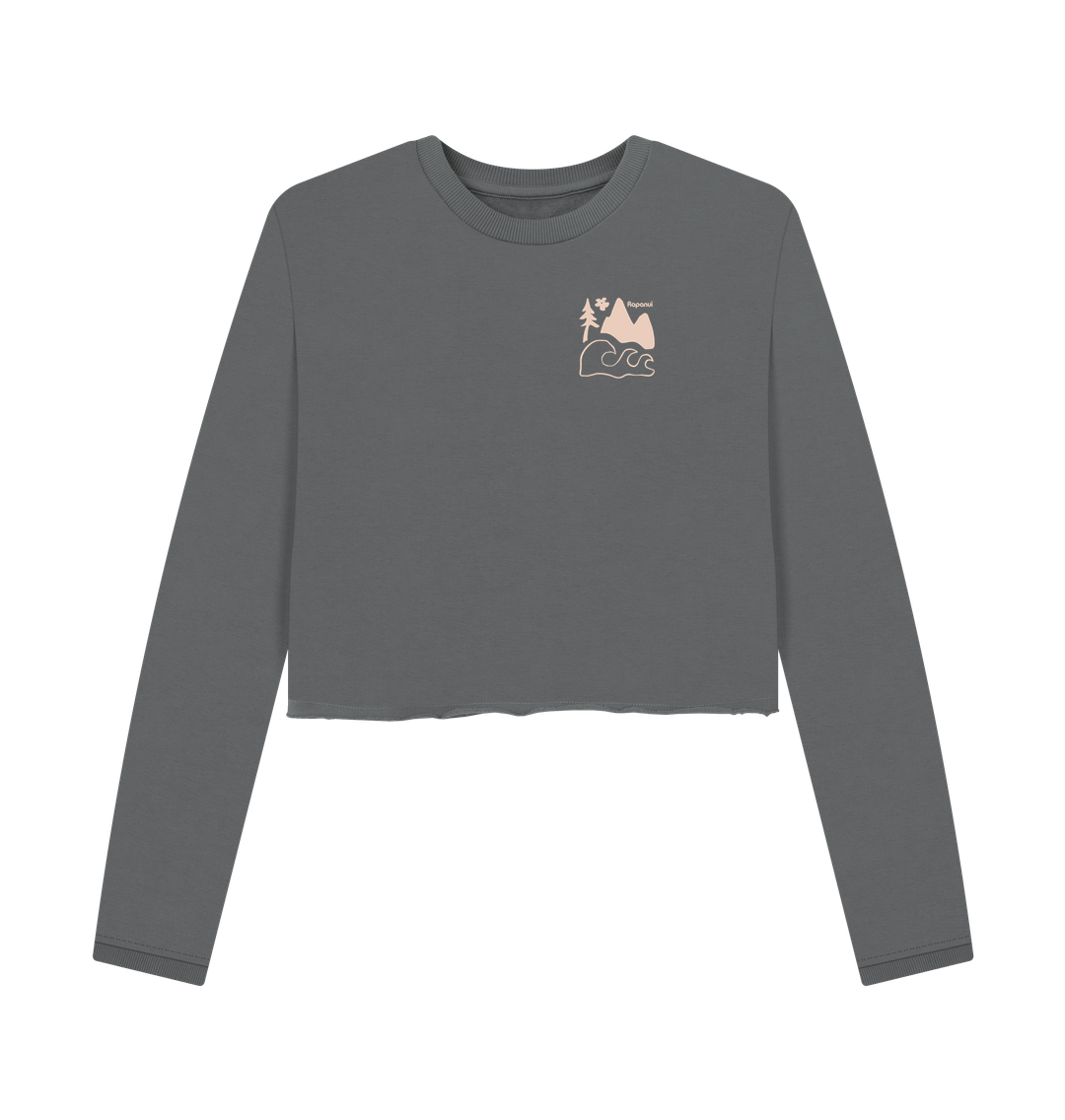 Slate Grey Printed Boxy Jumpers Front
