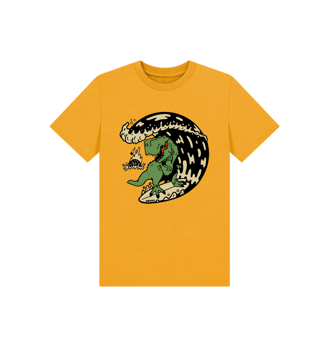 Mustard Printed Kids T-Shirt Front