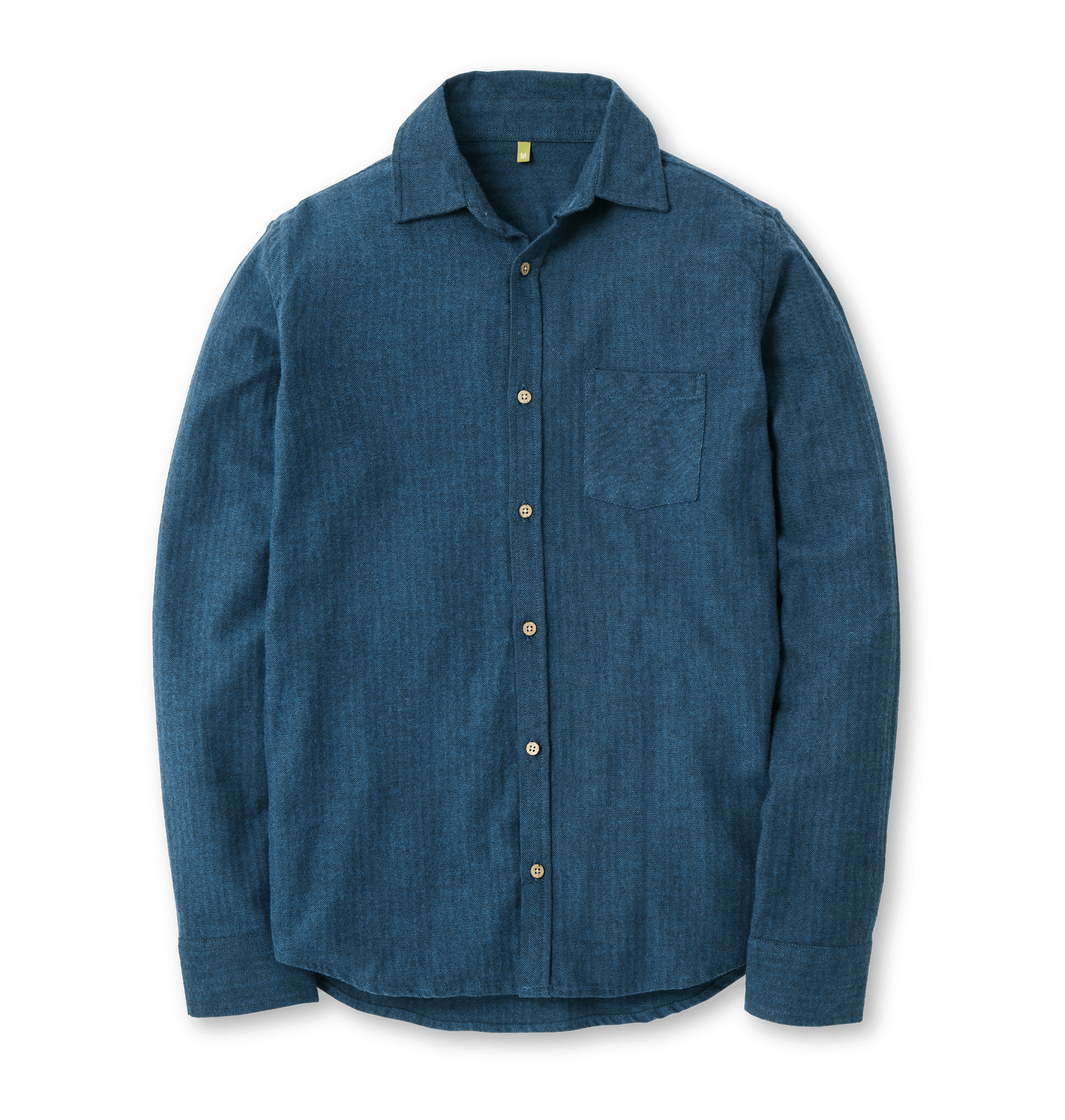 Herringbone Blue Flannel Shirt Front