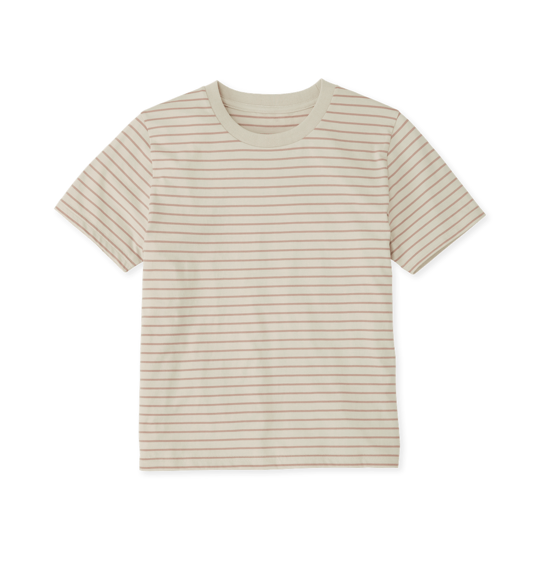 Taupe Stripes Printed T-shirt