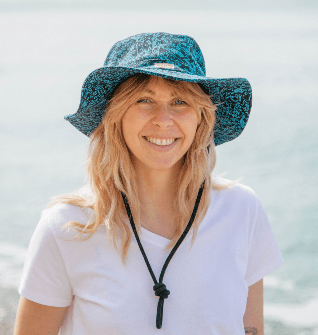 Rapanui women's boonie hat featuring the marine print