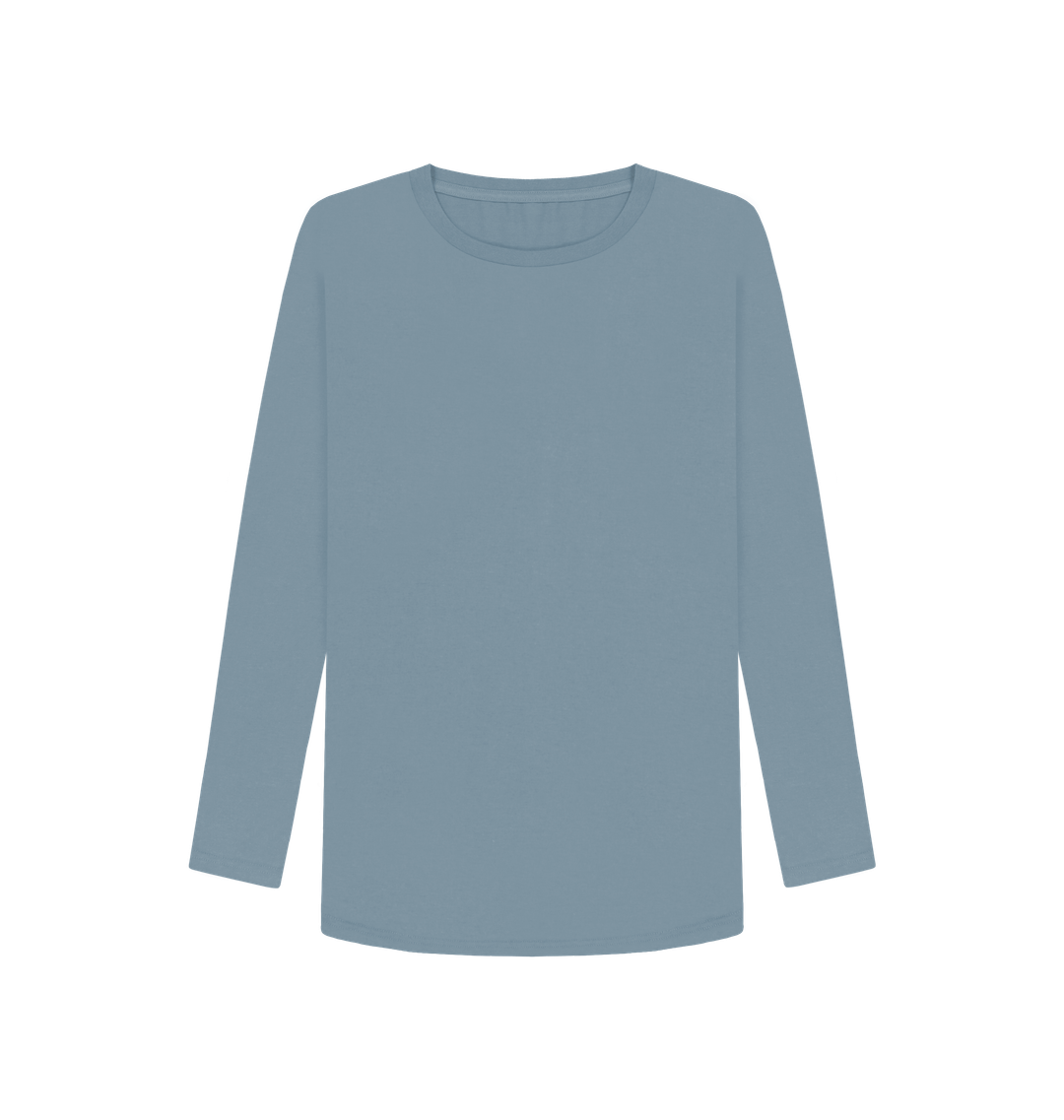Stone Blue Printed Long Sleeve T Shirt