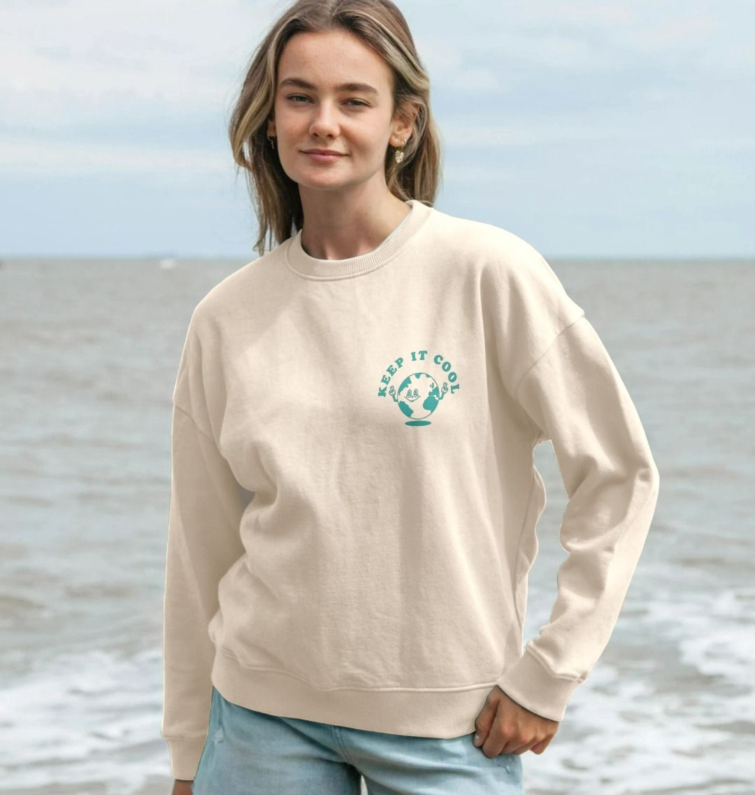 Keep It Cool Oversized Sweatshirt - Printed Sweatshirt