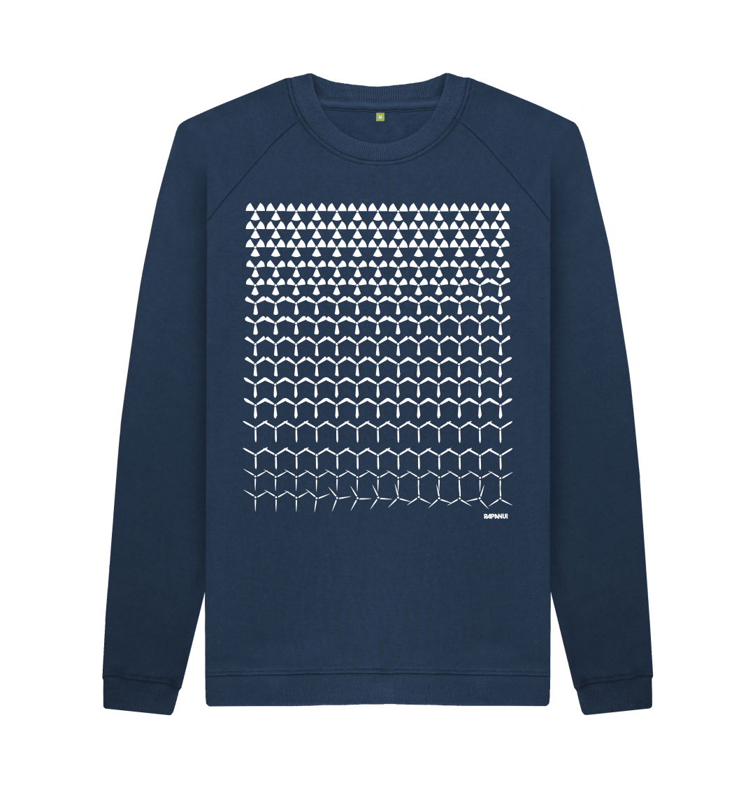 Navy Blue Printed Sweater Front