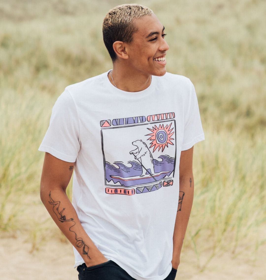 Polar Bear Paddleboard T - shirt - Printed T - shirt