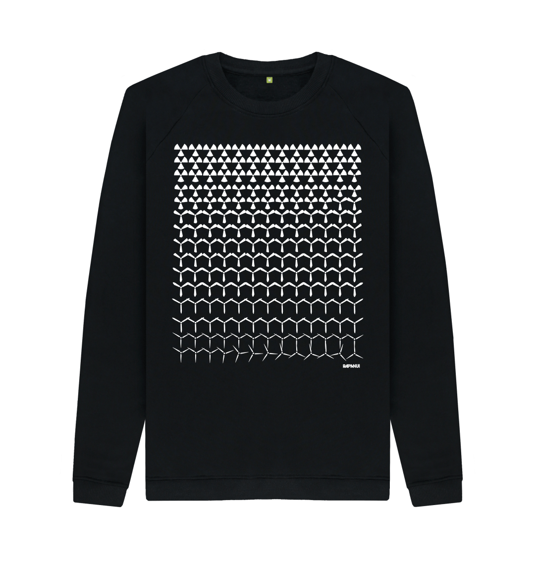 Black Printed Sweater Front