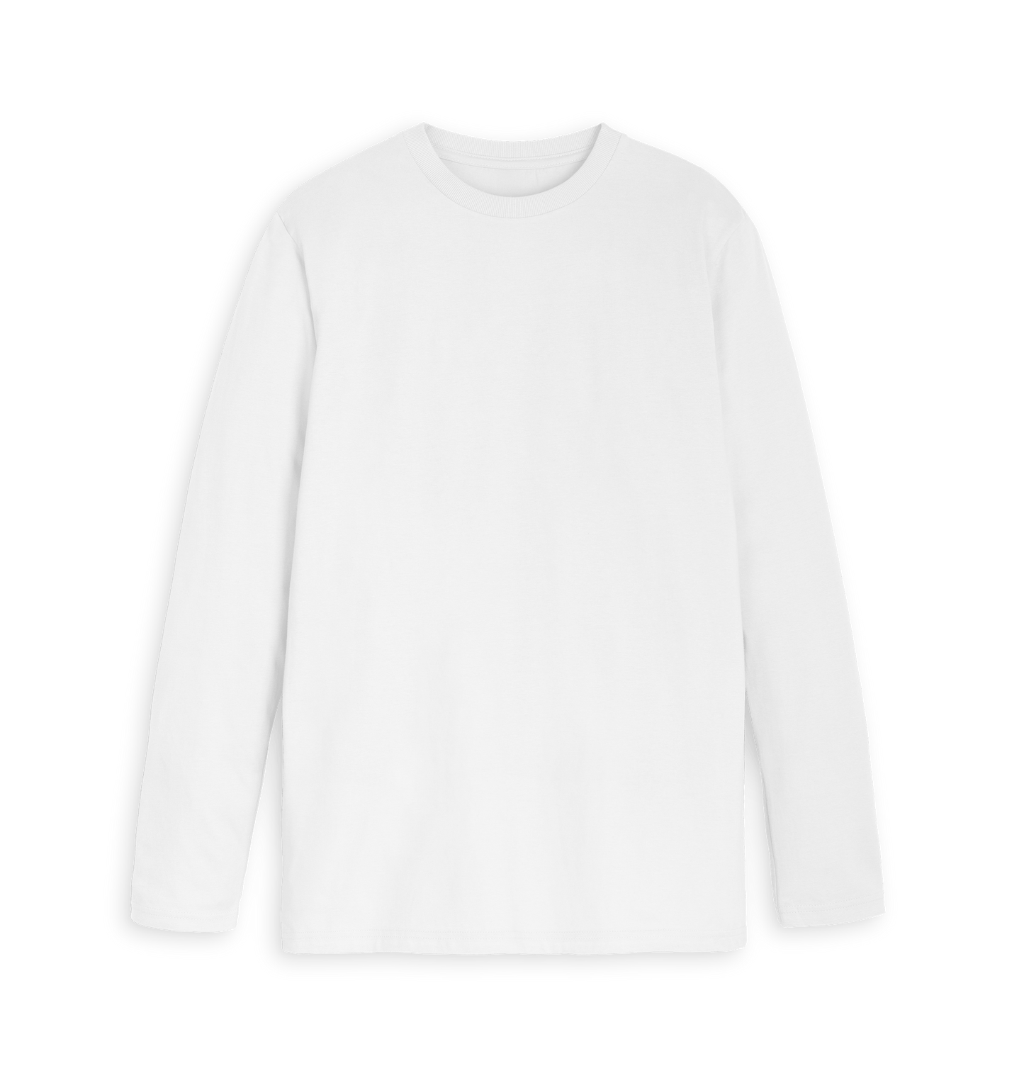 White Printed Long Sleeve T Shirt Front