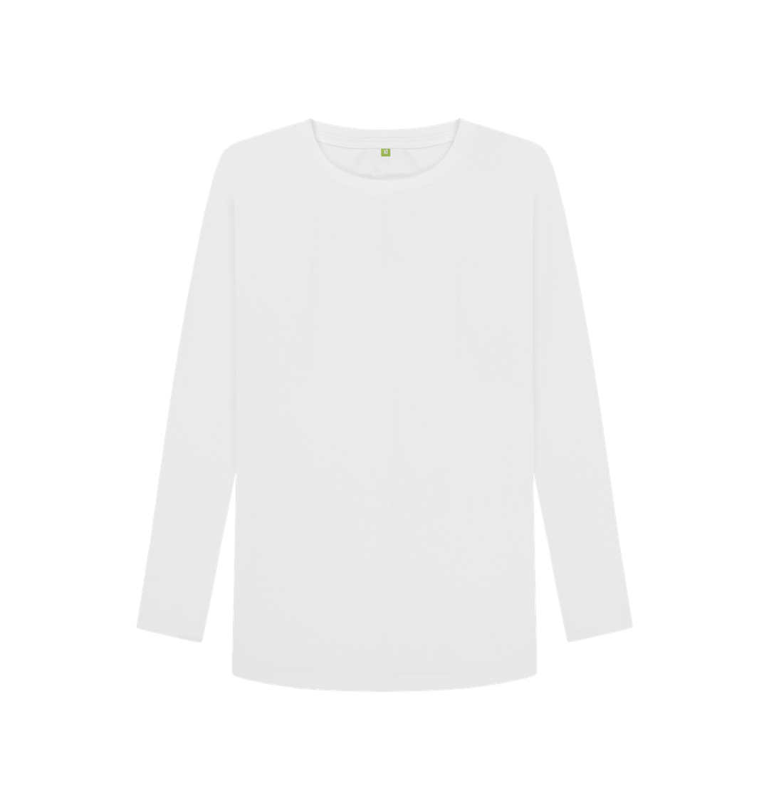 White Printed Long Sleeve T Shirt