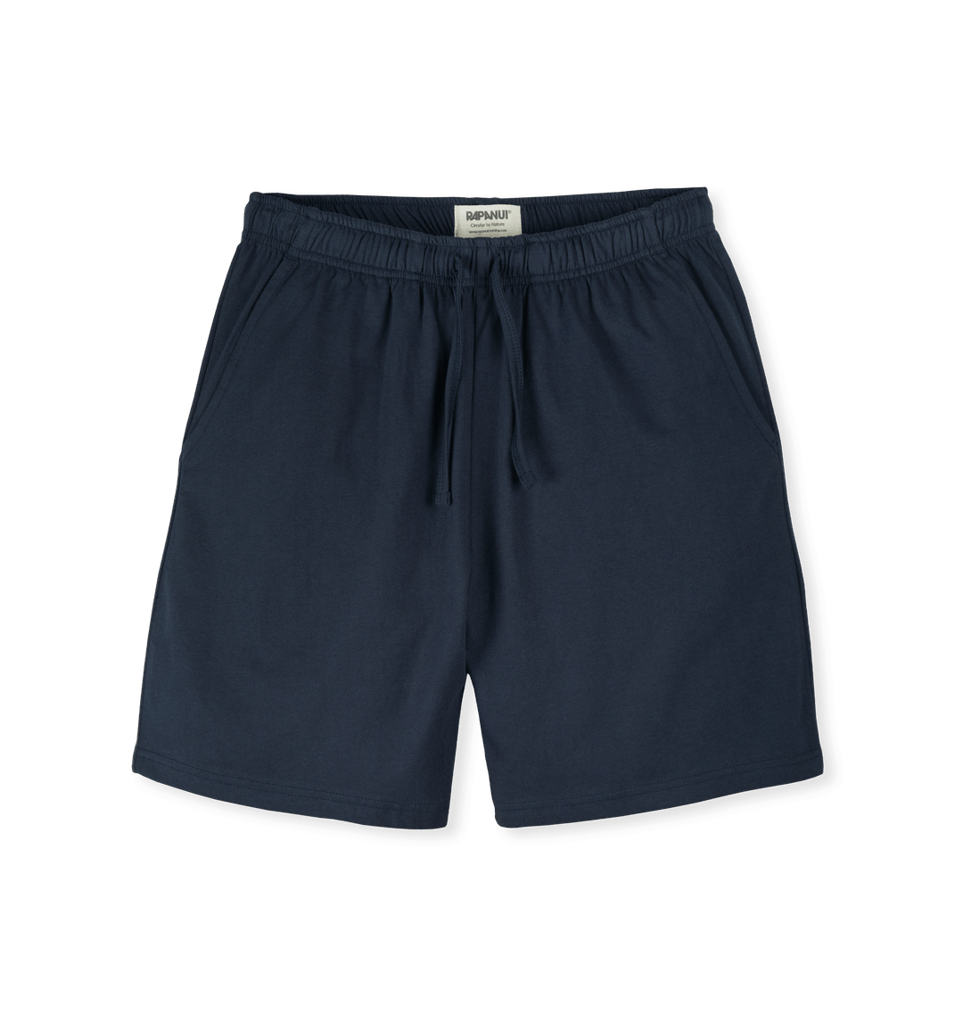 Navy Printed Mens Shorts Front