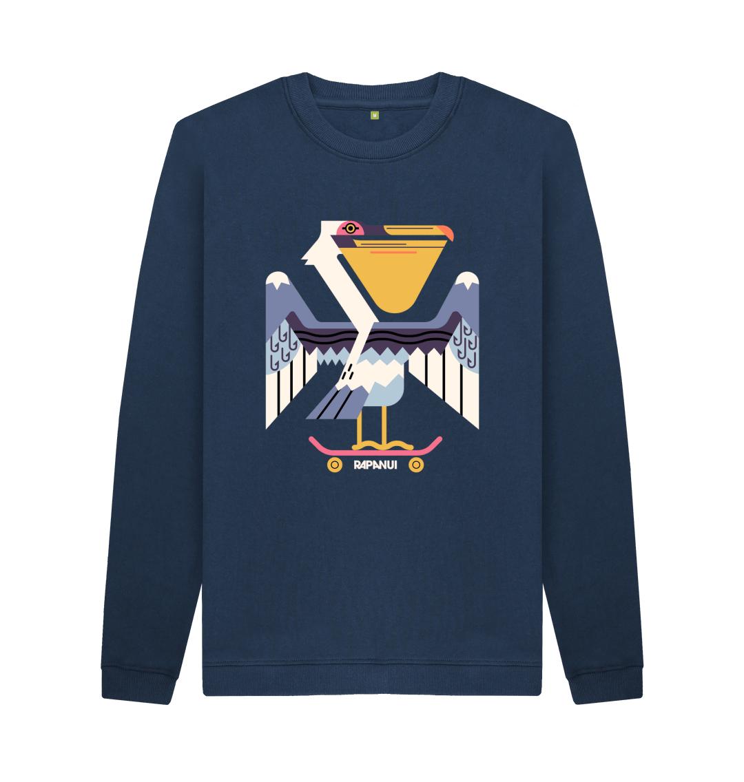 Navy Blue Printed Sweater