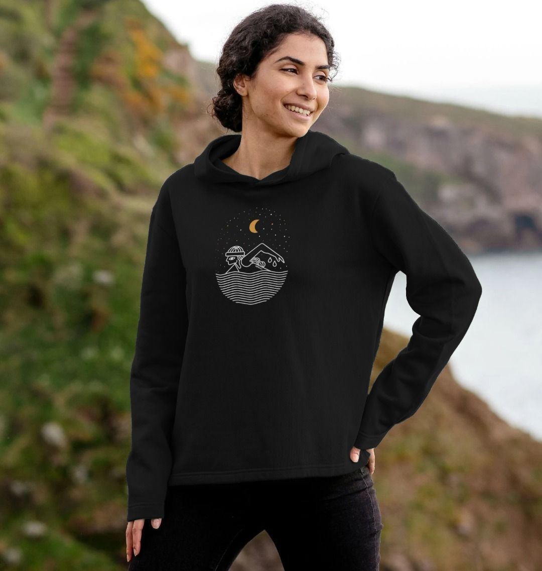 Wild Swimming Relax Fit Hoodie - Printed Hoodies