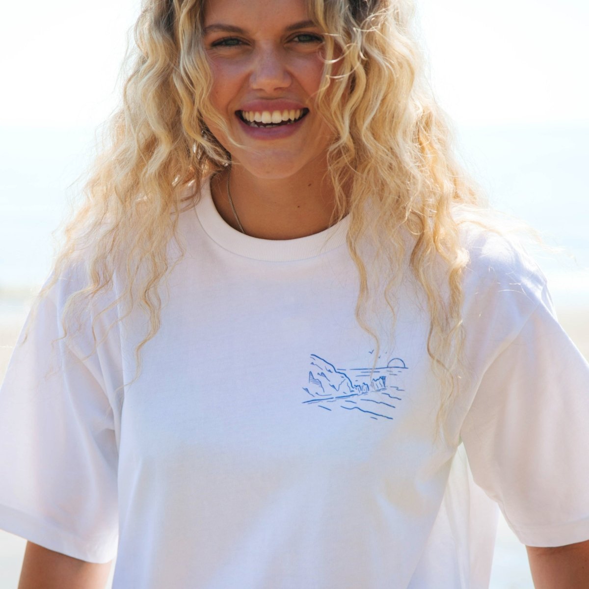 Women's Across The Solent Oversized T - Shirt - Printed T - shirt