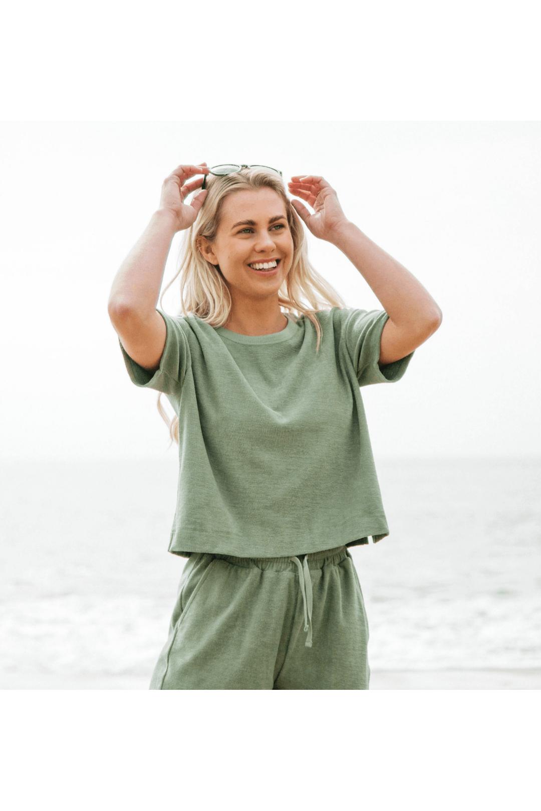 Women's Cove Towelling T - shirt - Printed T - shirt