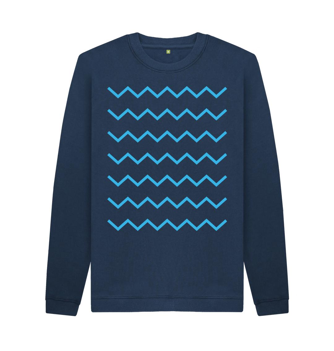 Navy Blue Printed Sweater