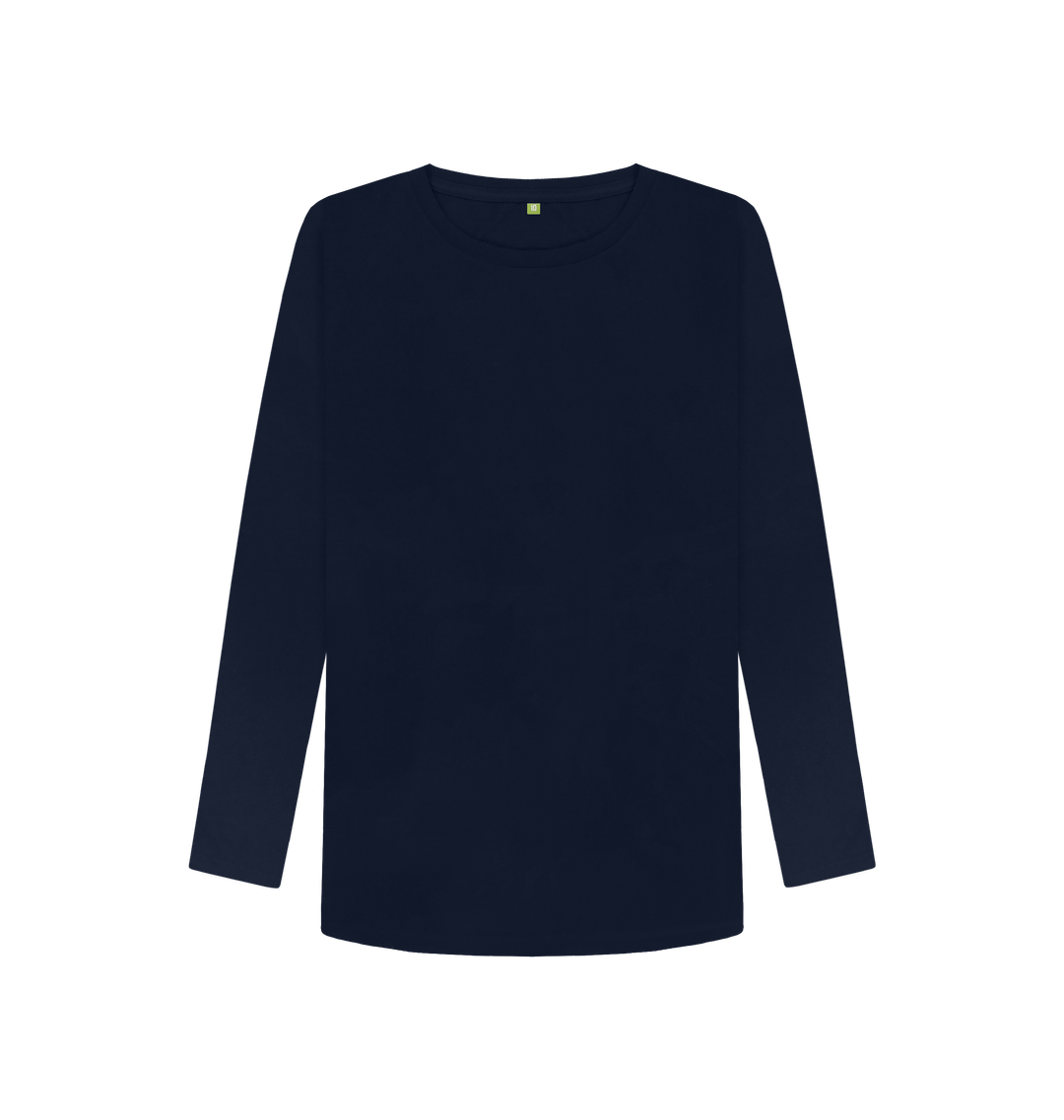 Navy Blue Printed Long Sleeve T Shirt