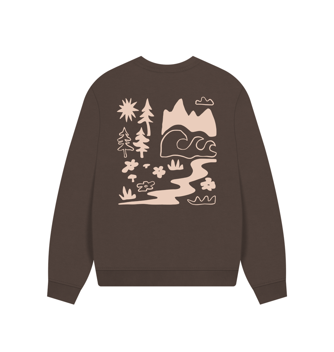 Chocolate Printed Sweater Back