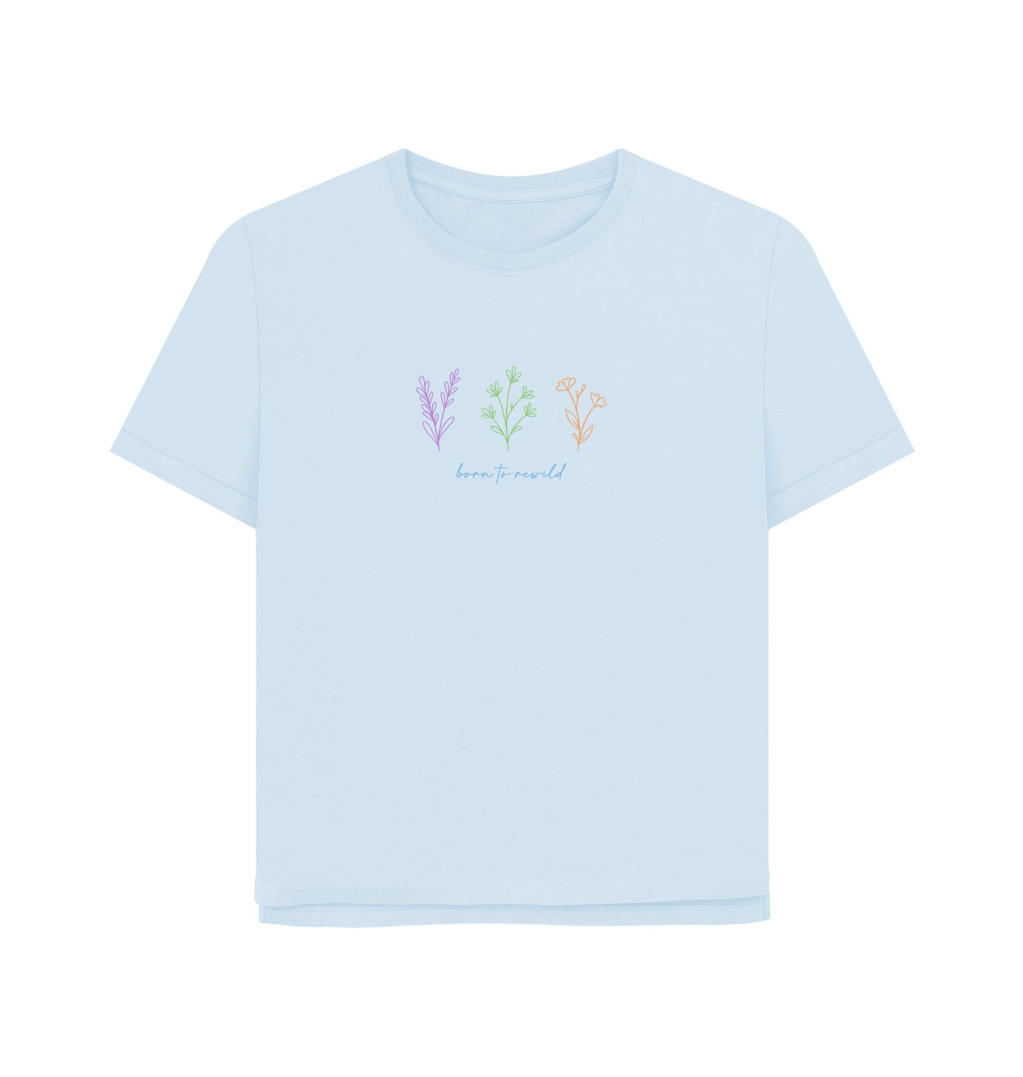 Sky Blue Printed T-shirt Front