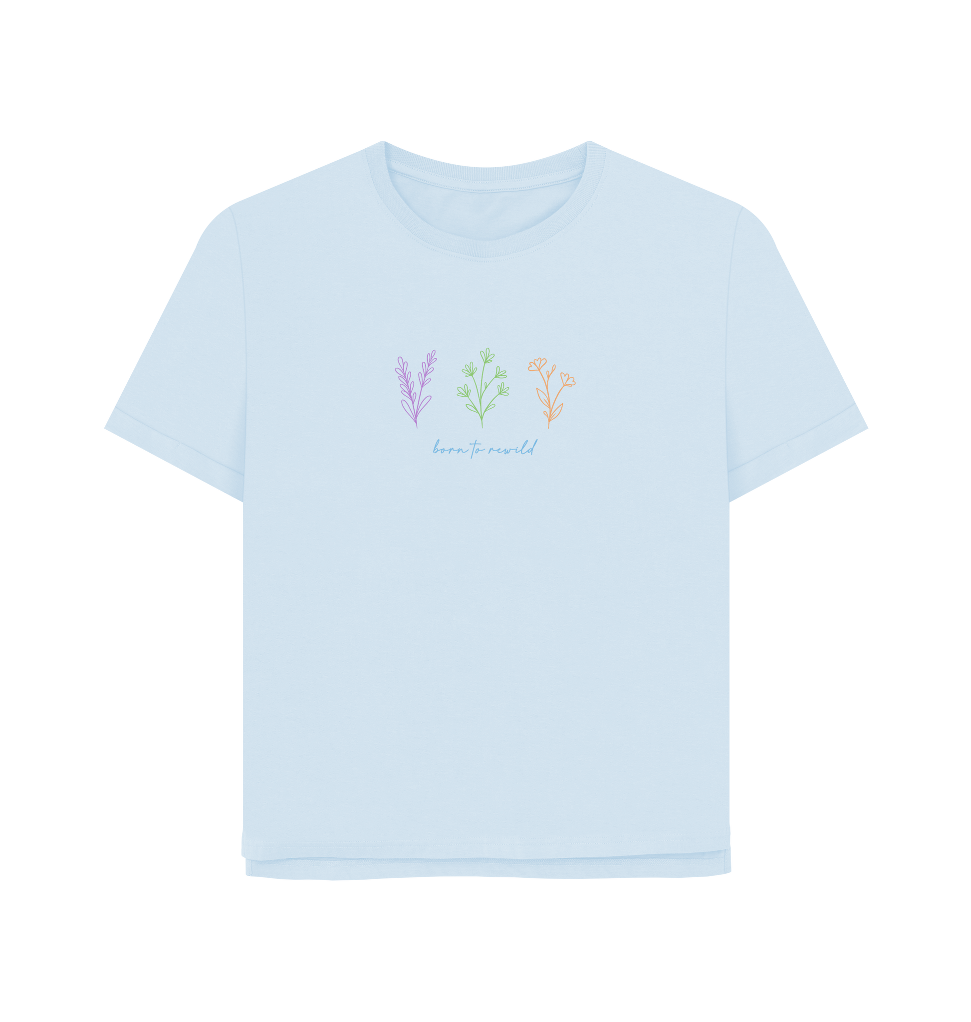 Sky Blue Printed T-shirt Front