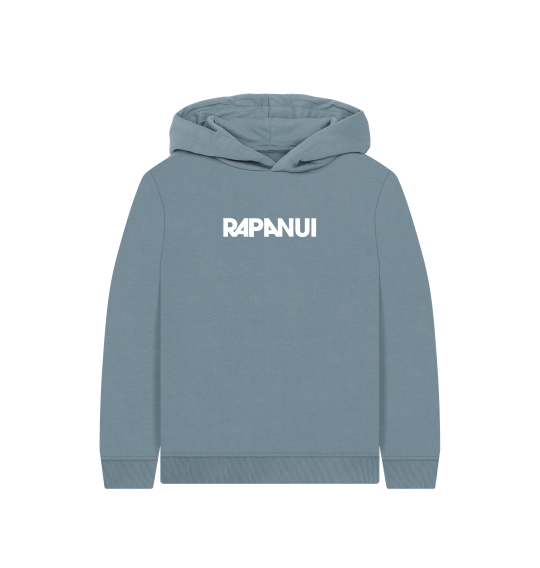 Stone Blue Printed Kids Hoodie