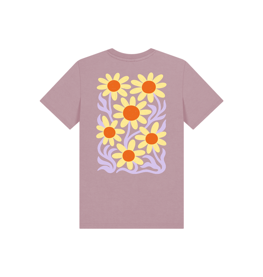 Mauve Printed Kids T-Shirt Back
