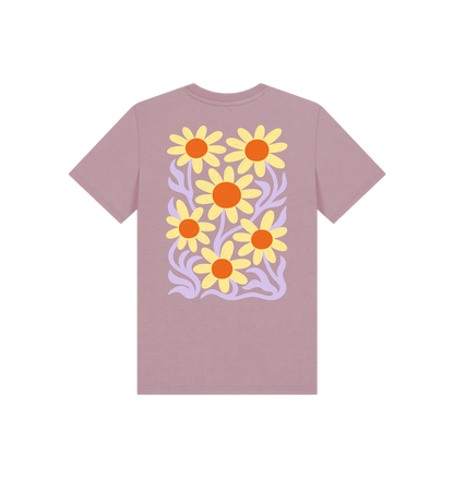 Mauve Printed Kids T-Shirt Back