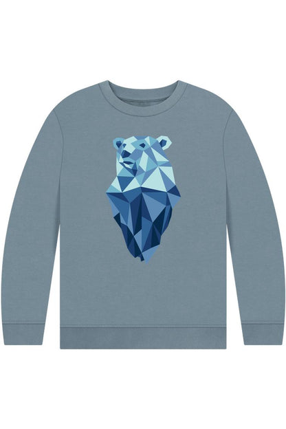 Stone Blue Printed Kids Jumper