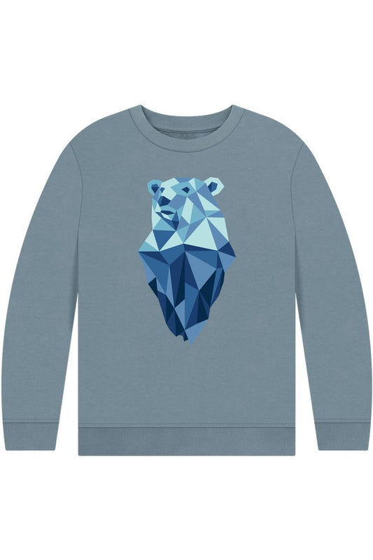 Stone Blue Printed Kids Jumper