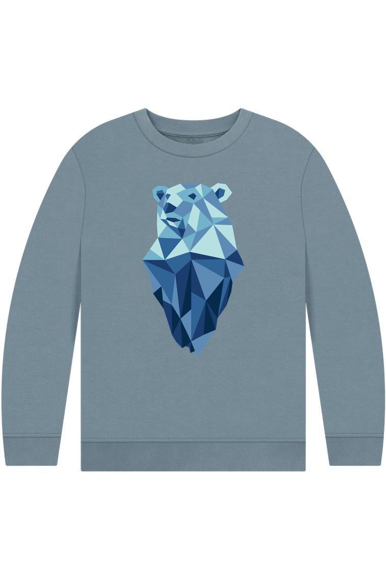 Stone Blue Printed Kids Jumper