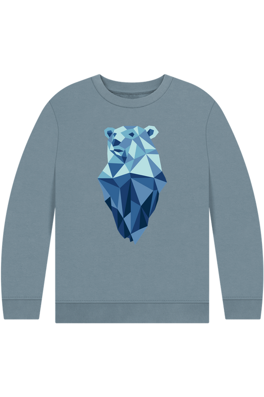 Stone Blue Printed Kids Jumper