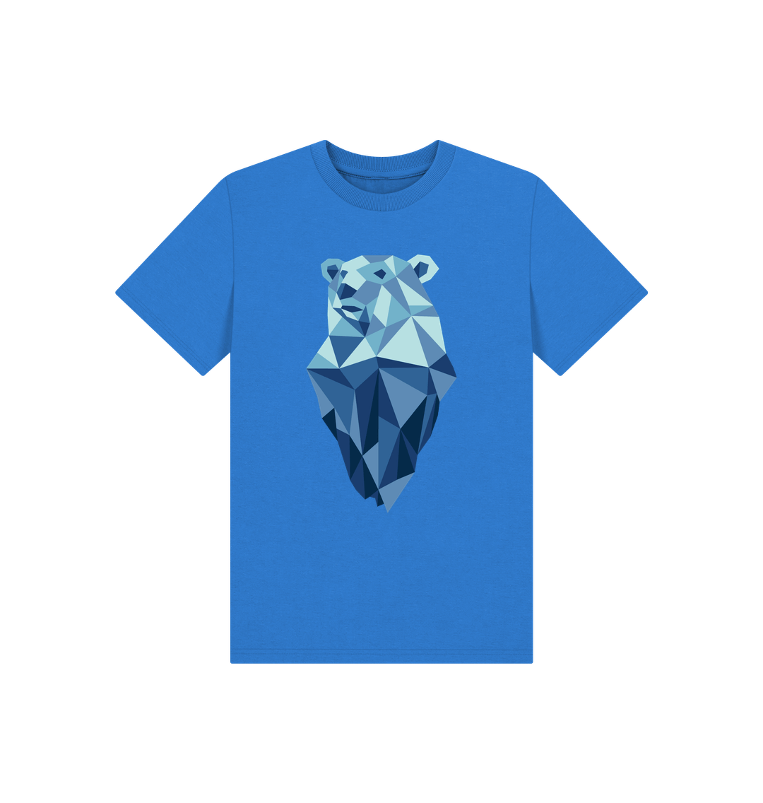 Bright Blue Printed Kids T-Shirt Front