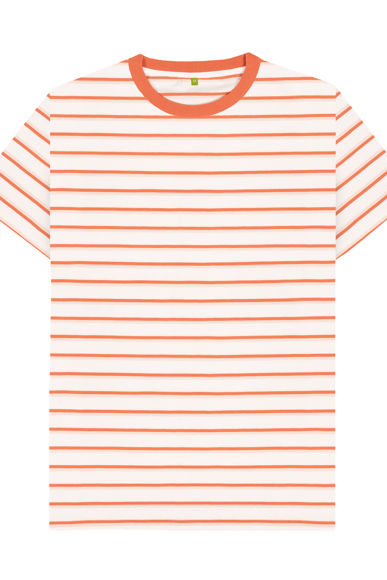 Coral Stripes Printed Premium T-Shirt
