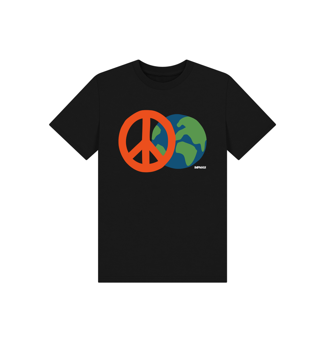 Black Printed Kids T-Shirt Front