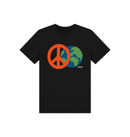 Black Printed Kids T-Shirt Front